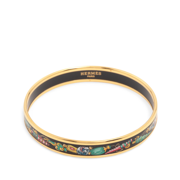 Hermes Jewelry - Pre-Loved Hermes Narrow Enamel Qu Importe le Flacon Bangle 65